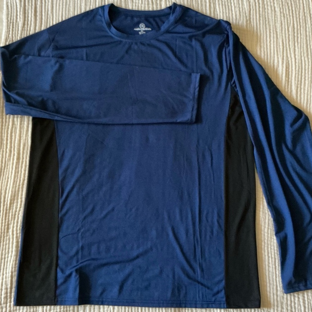 Men’s Long Sleeve compression Shirt – Navy Blue & Black